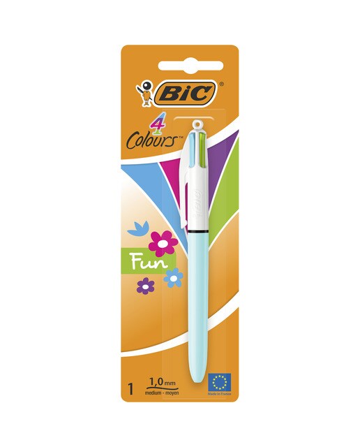 Pack de 1 Caneta Esferográfica de 4 Cores Fun Pastel Ponta Média 4