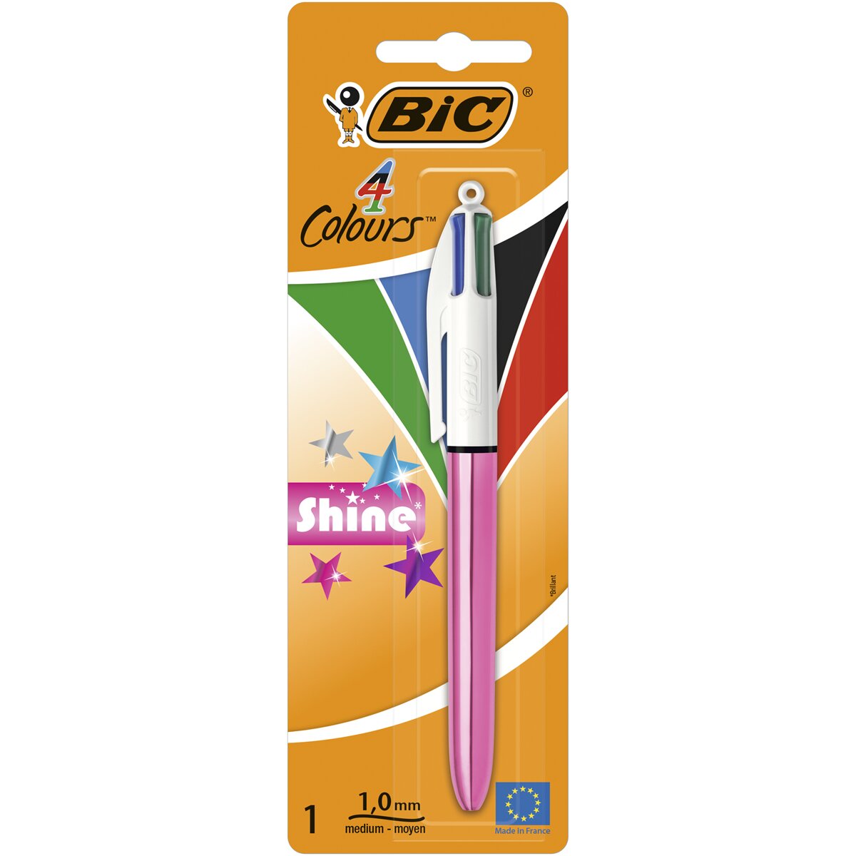 Pack de 1 Bolígrafo 4 Colores Shine con Cuerpo Metalizado Punta Media BIC 2