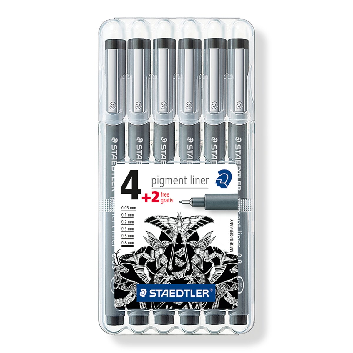 Estojo de 6 Marcadores Calibrados Pigment Liner 308 Staedtler 3