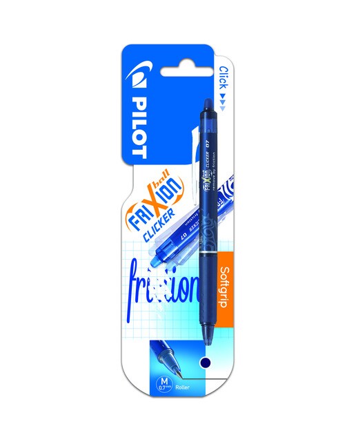 Caneta Esferográfica Apagável e Retráctil Preto / Azul-1