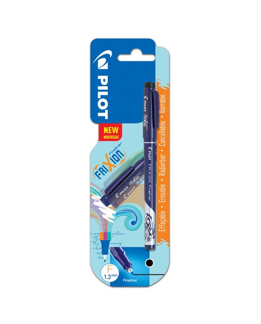 Caneta Esferográfica Apagável Ponta de Feltro Fineliner Pilot Preta Preto-1