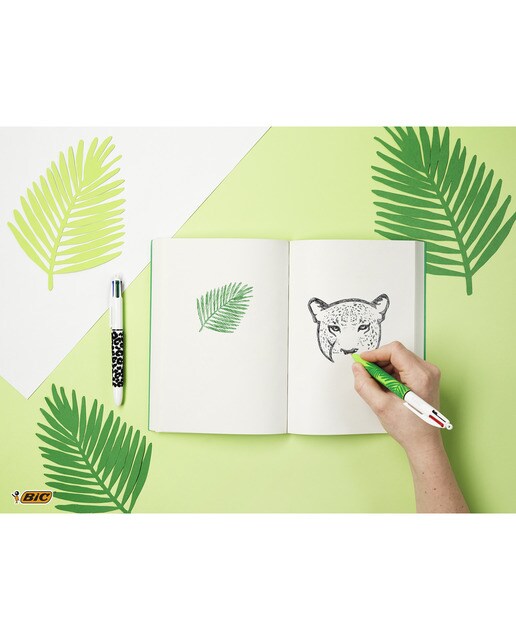 Pack de 1 caneta esferográfica de 4 cores Jungle Ponta Média Multicolor-7