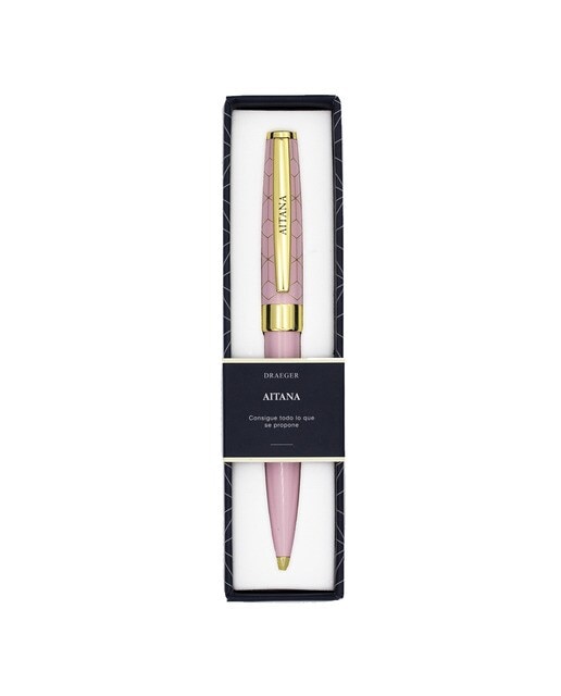 Caneta esferográfica Aitana rosa e dourada Rosa-1
