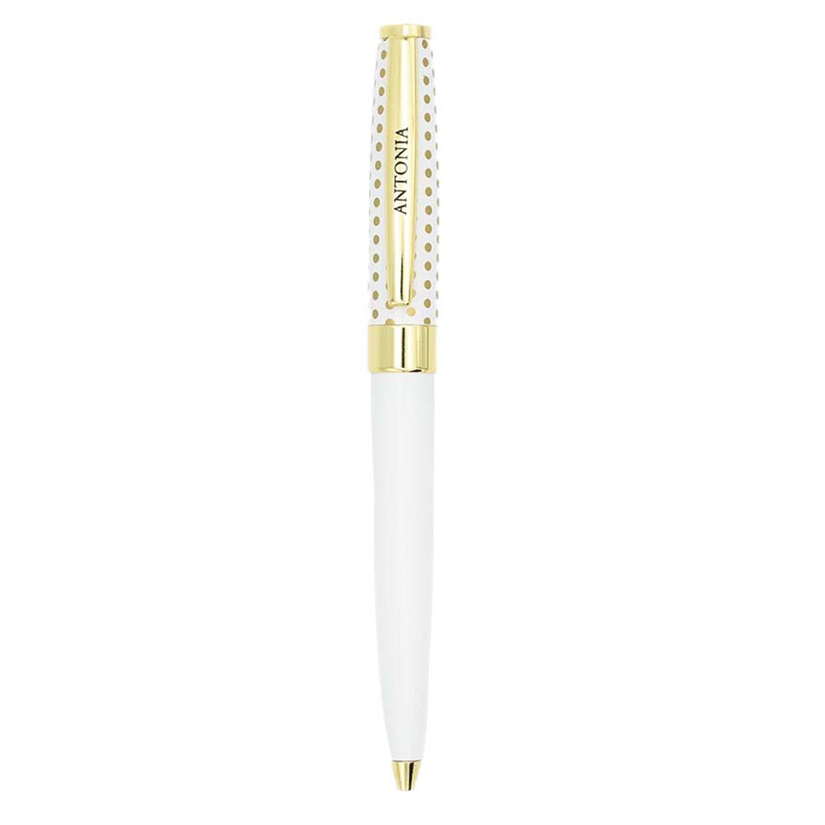 Caneta esferográfica Antonia branca e dourada Branco-2