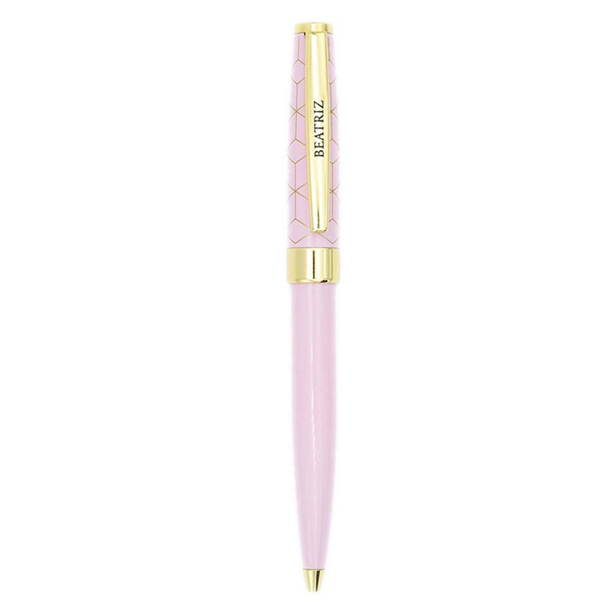 Caneta esferográfica Beatriz rosa e dourada Rosa-2