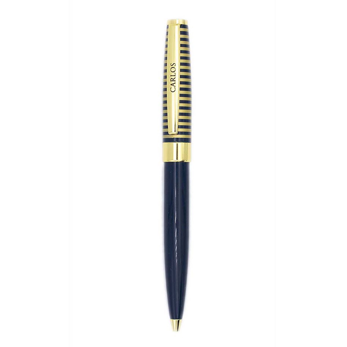 Caneta esferográfica Carlos azul-marinho e dourada Azul-marinho escuro-2