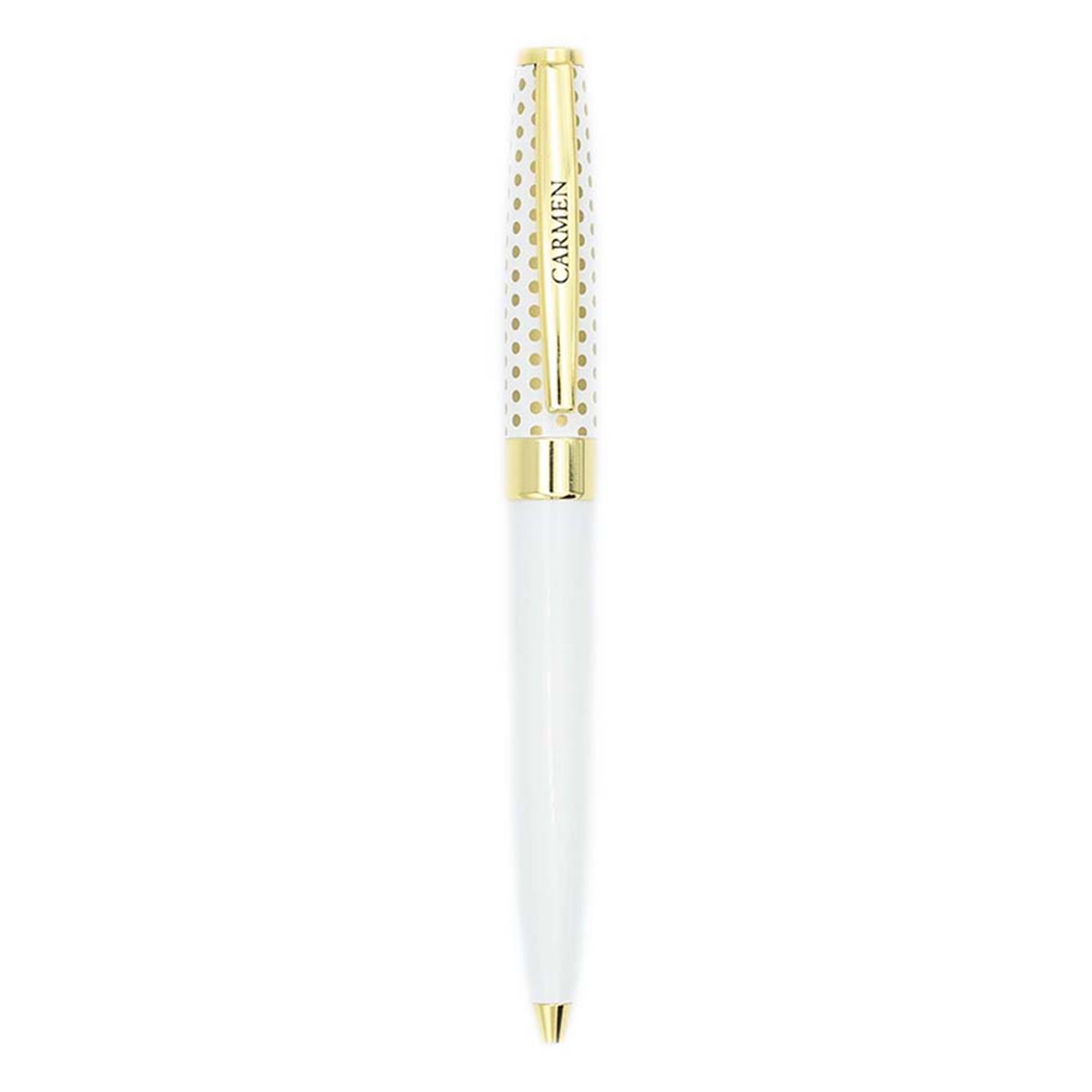 Bolígrafo Carmen Draeger Blanco y Oro Blanco-2