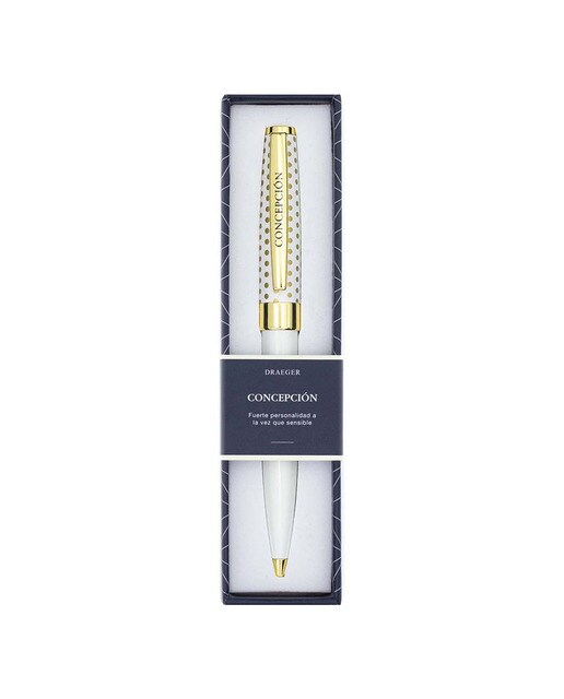 Caneta esferográfica Concepción branca e dourada Branco-1