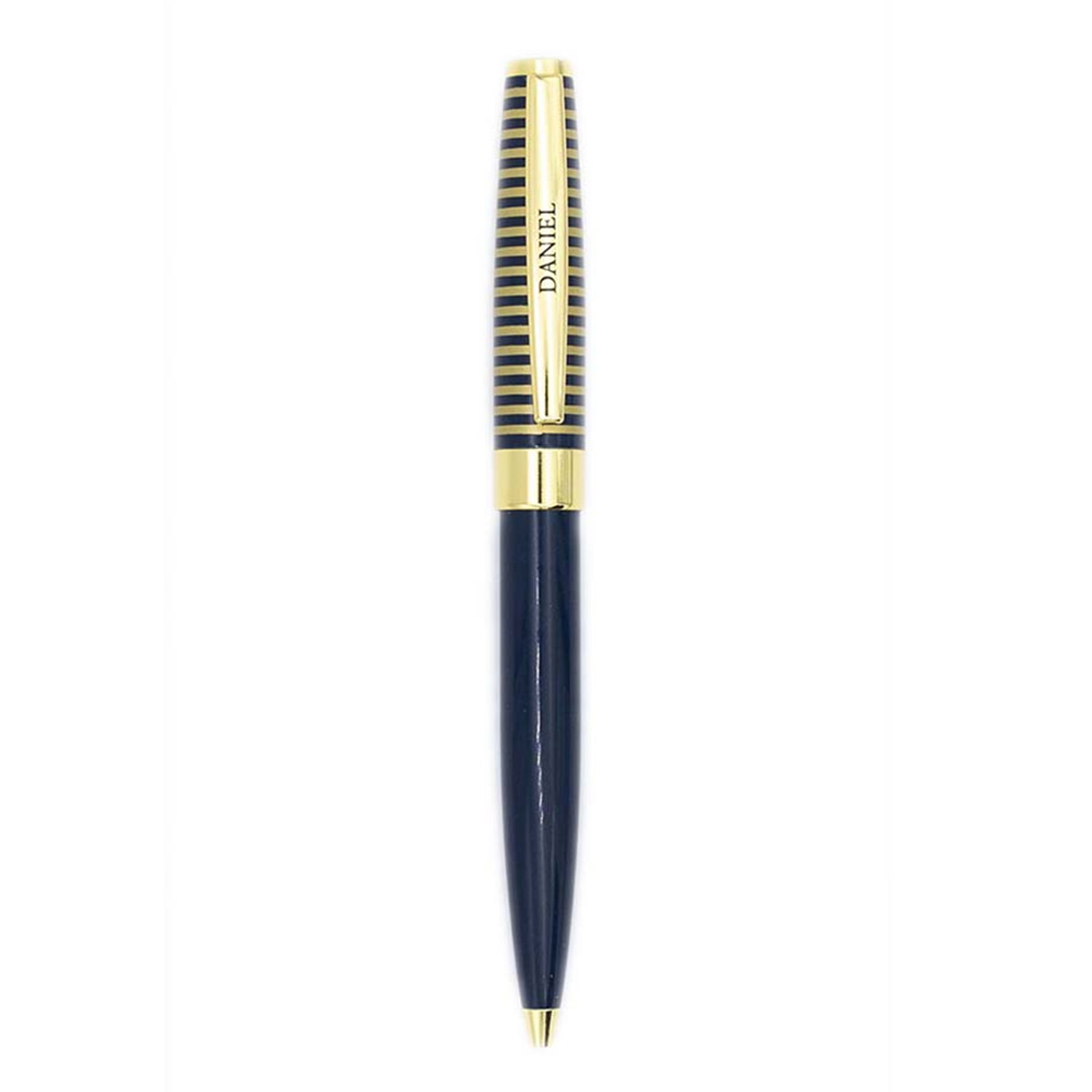 Caneta esferográfica Daniel azul-marinho e dourada Azul-marinho escuro-2