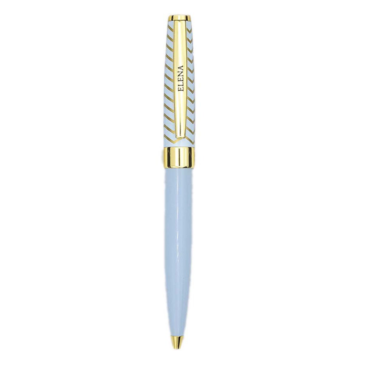Caneta esferográfica Elena azul-claro e dourada Azul-claro-2