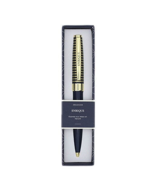 Caneta Esferográfica Personalizada Enrique - Azul-Marinho/Dourado Azul-marinho escuro-1