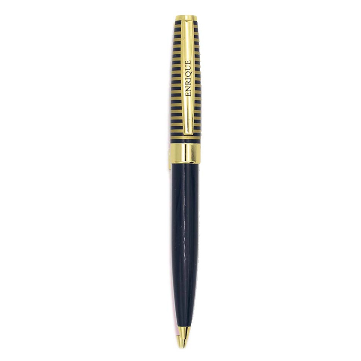 Caneta Esferográfica Personalizada Enrique - Azul-Marinho/Dourado Azul-marinho escuro-2