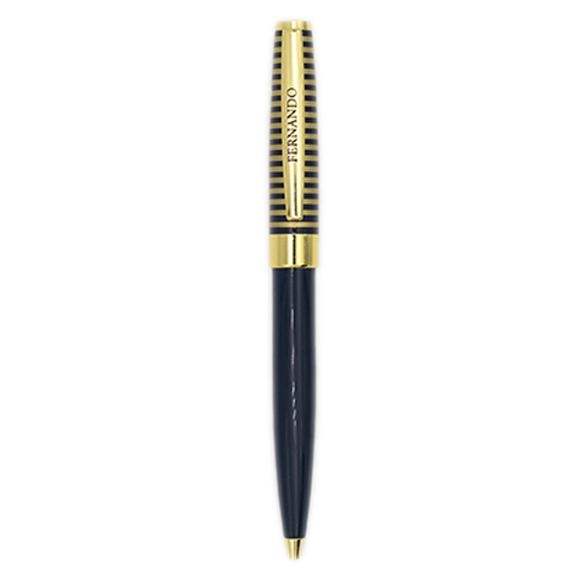 Caneta Esferográfica Personalizada Fernando - Azul-Marinho/Dourado Azul-marinho escuro-2
