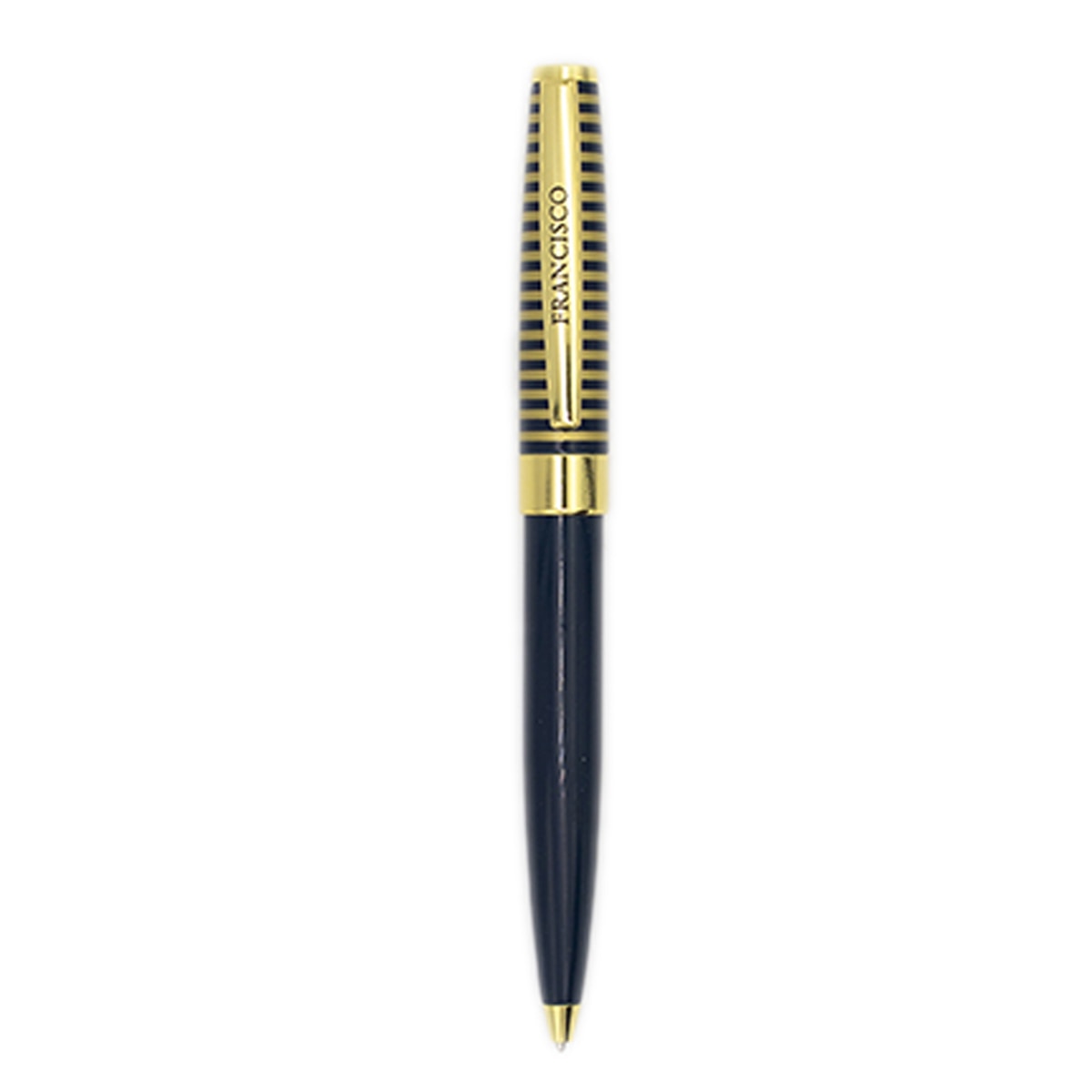 Caneta Esferográfica Personalizada Francisco - Azul-Marinho/Dourado Azul-marinho escuro-2