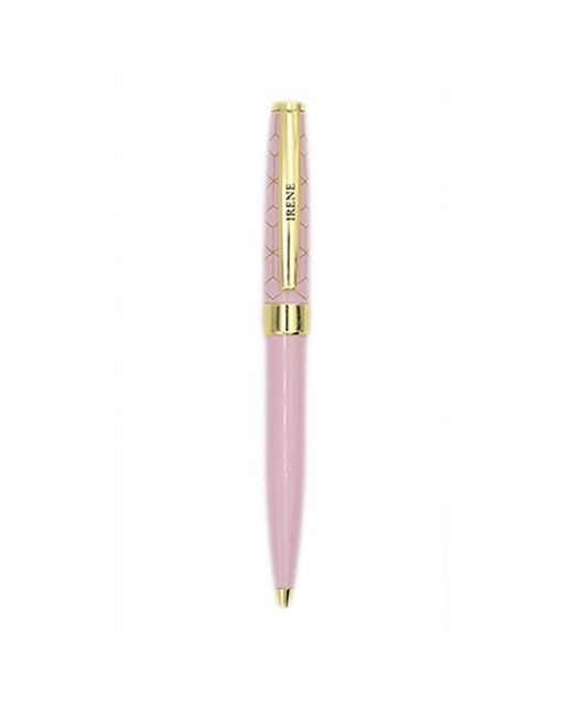 Caneta Esferográfica Personalizada Irene - Rosa/Dourado Rosa-1