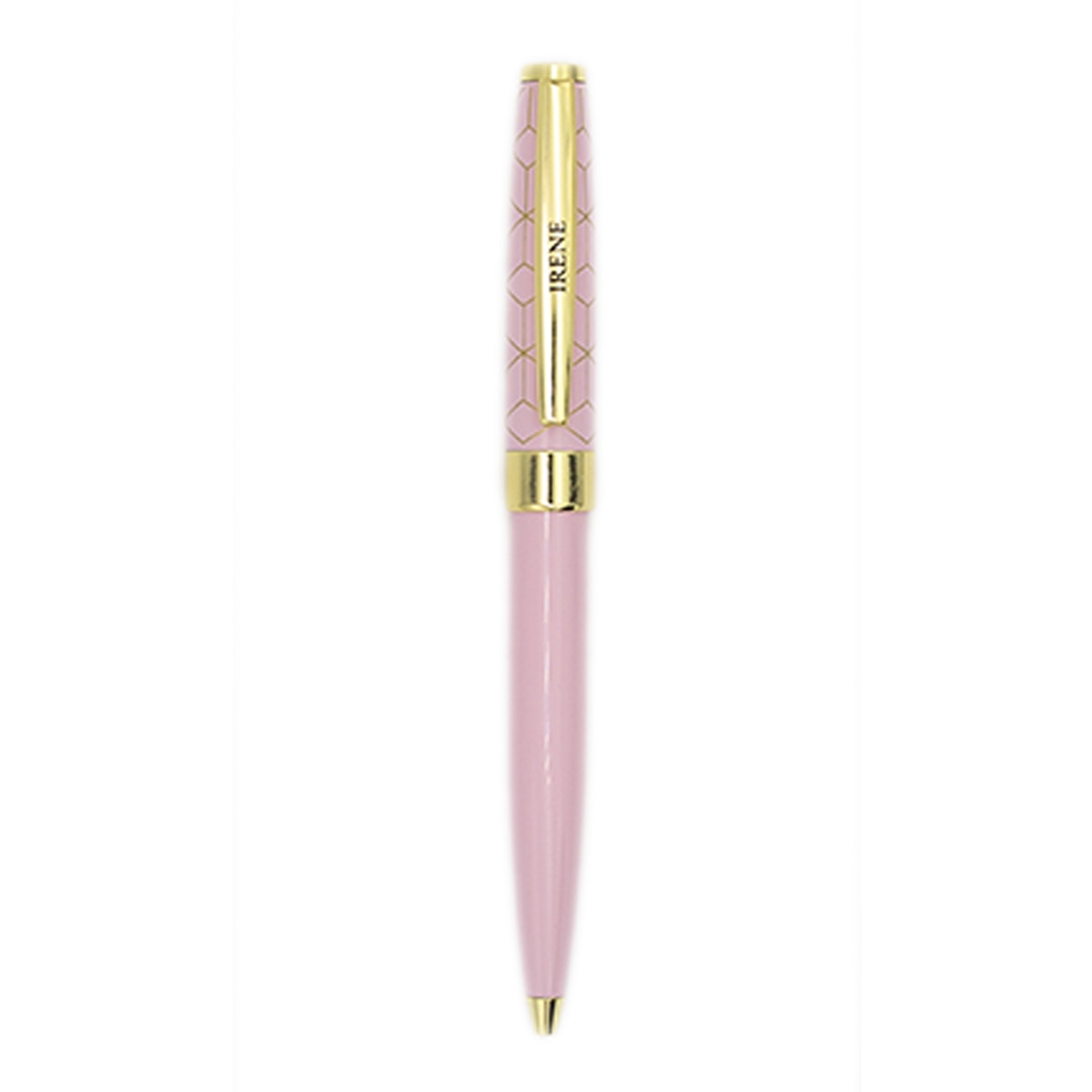 Caneta Esferográfica Personalizada Irene - Rosa/Dourado Rosa-2