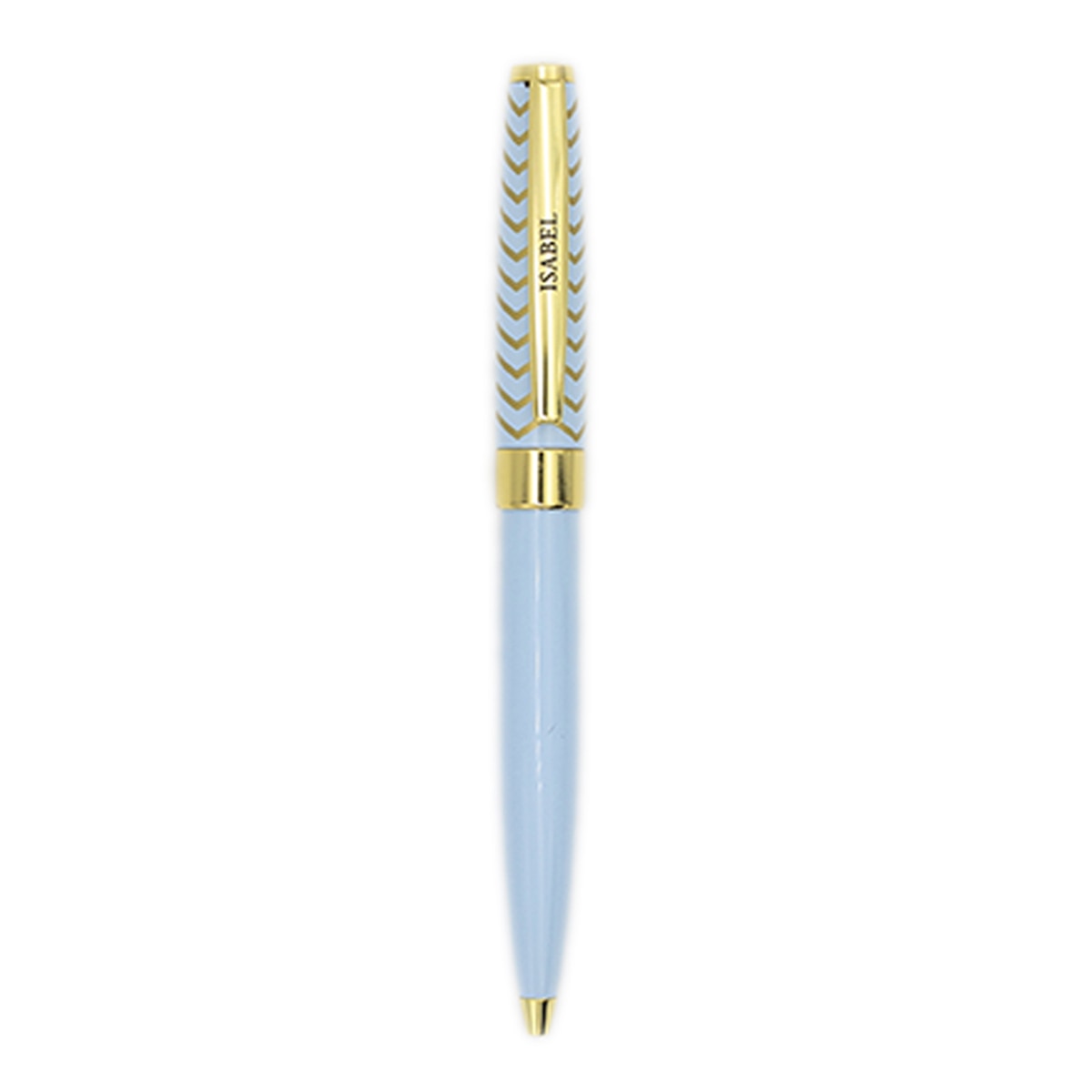 Caneta Esferográfica Personalizada Isabel - Azul-Claro/Dourado Azul-claro-2