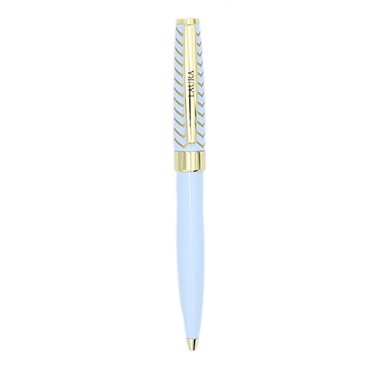 Caneta esferográfica Laura azul-claro e dourada Azul-claro-2