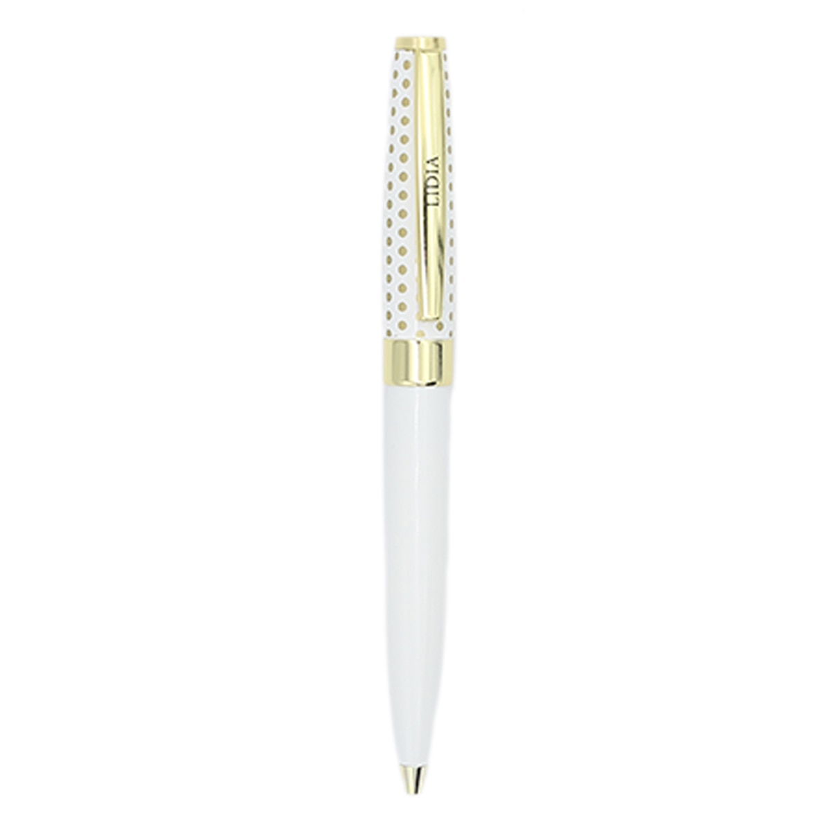 Caneta esferográfica Lidia branca e dourada Branco-2