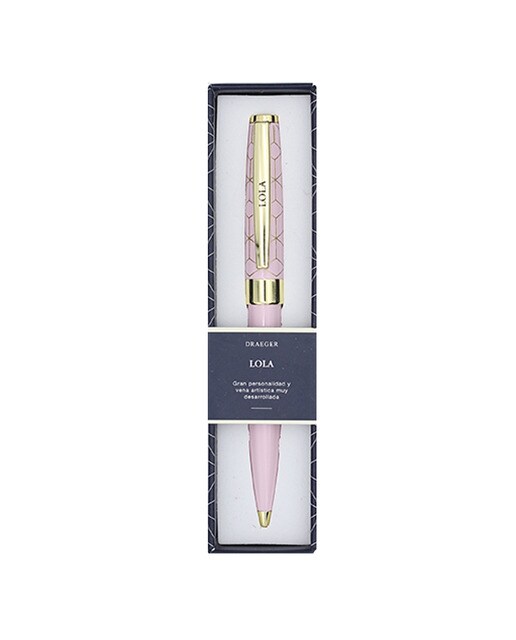 Caneta esferográfica Lola rosa e dourada Rosa-1