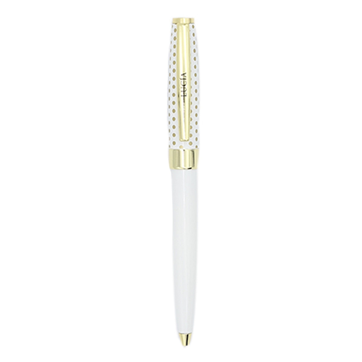 Caneta esferográfica Lucía branca e dourada Branco-2