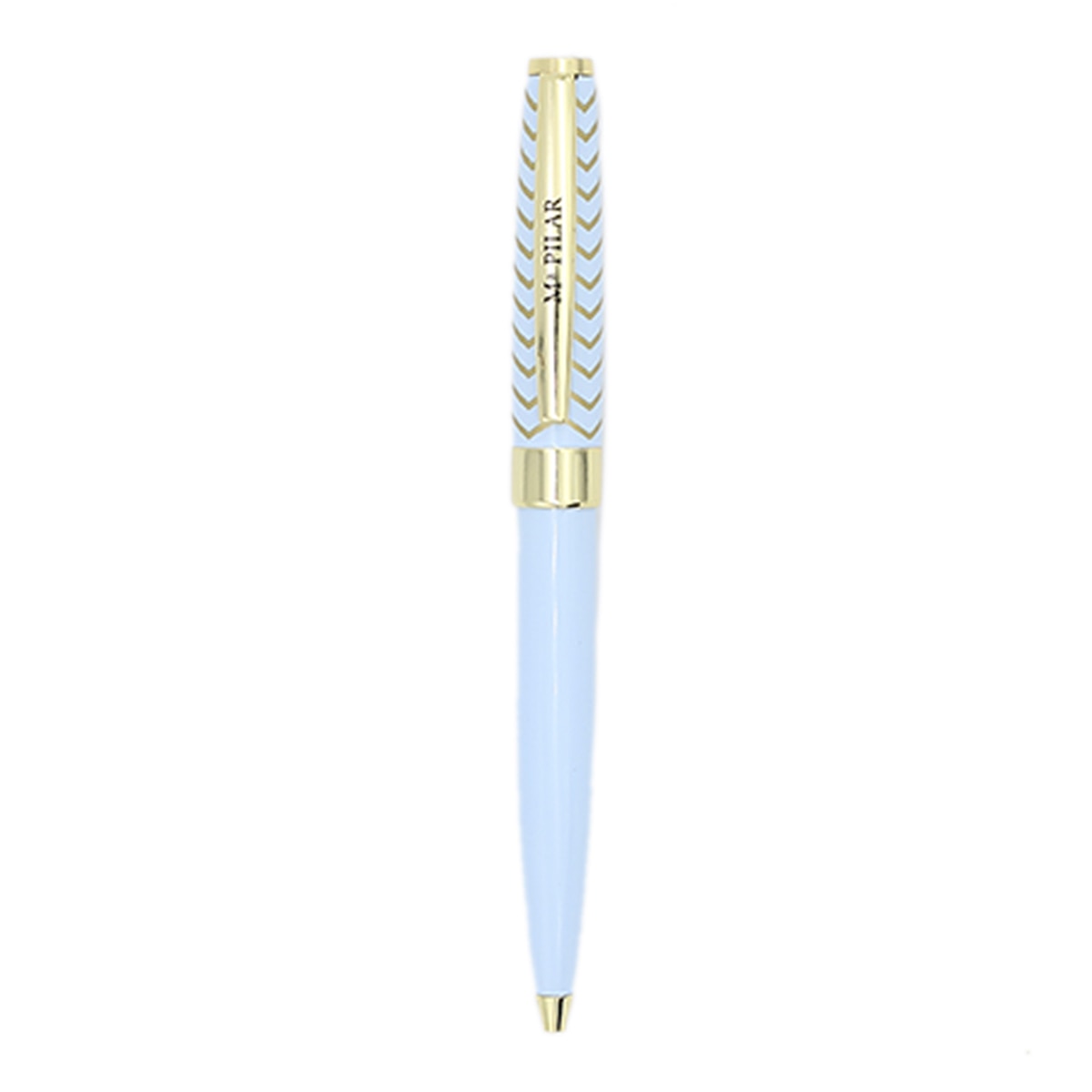 Caneta esferográfica Mª Pilar azul-claro e dourada Azul-claro-2