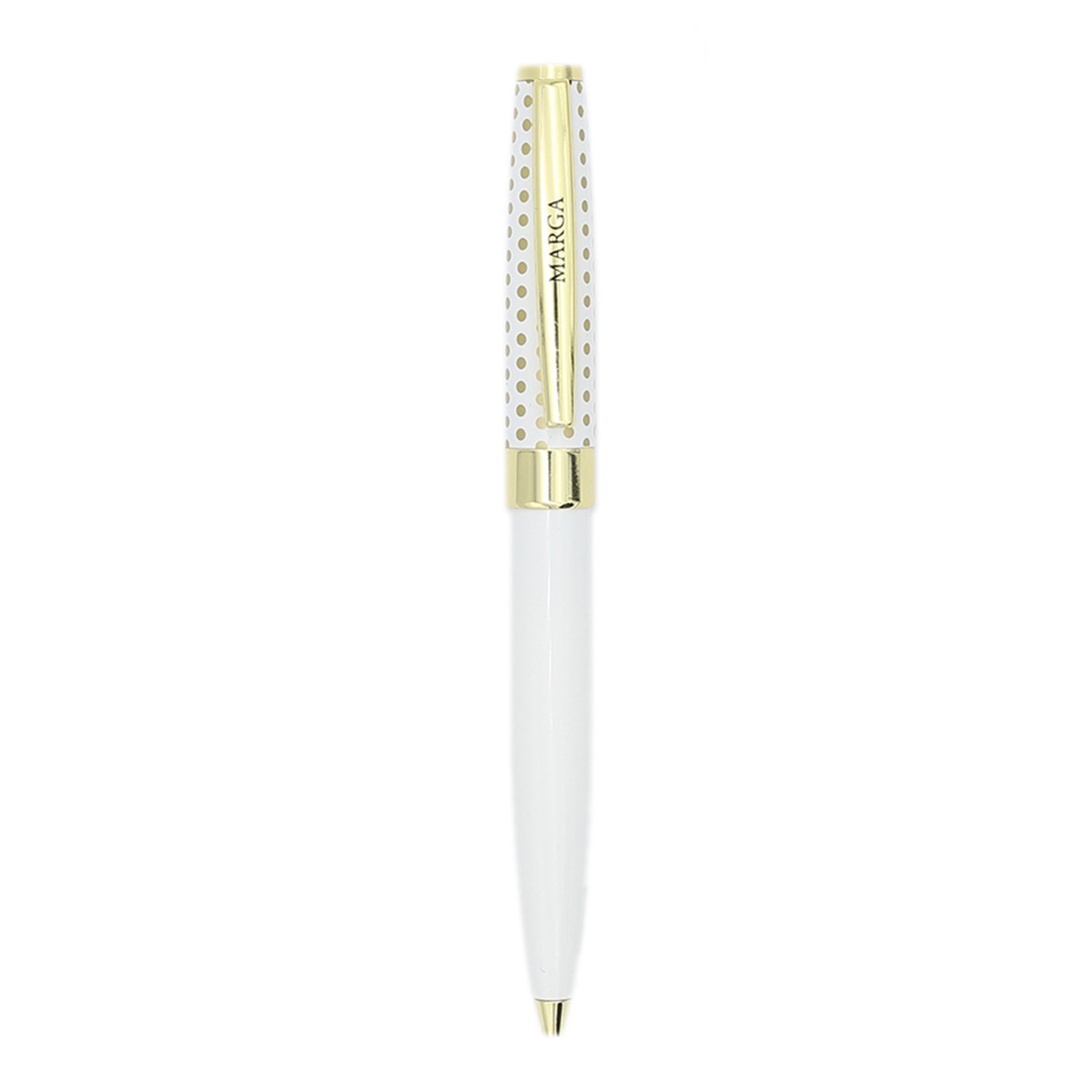 Caneta esferográfica Marga branca e dourada Branco-2