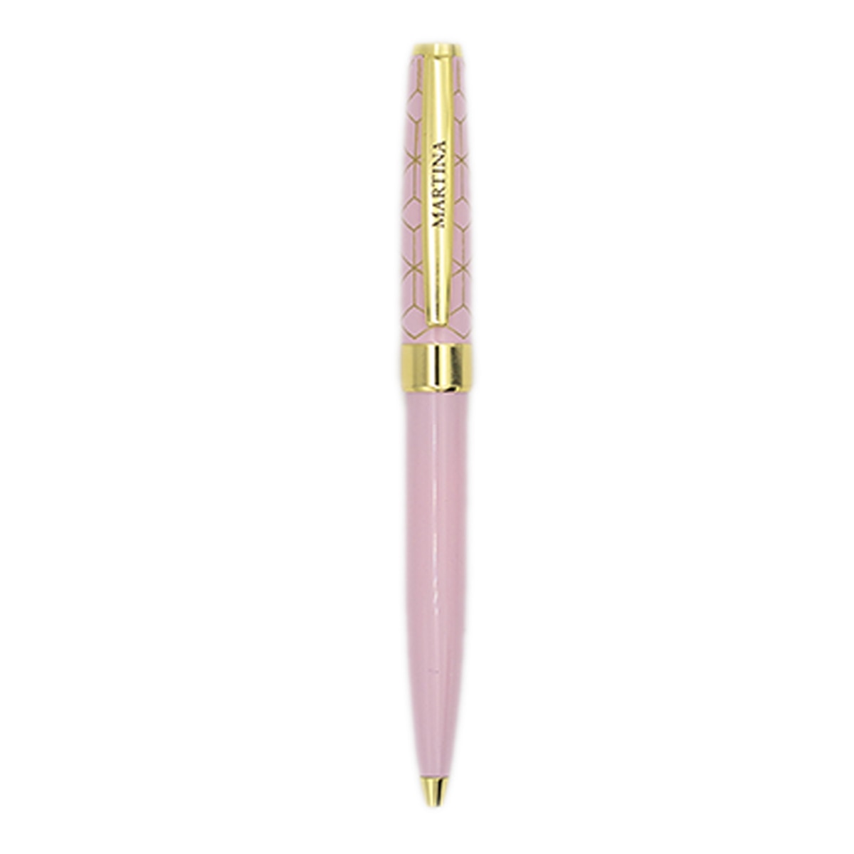 Caneta esferográfica Martina rosa e dourada Rosa-2