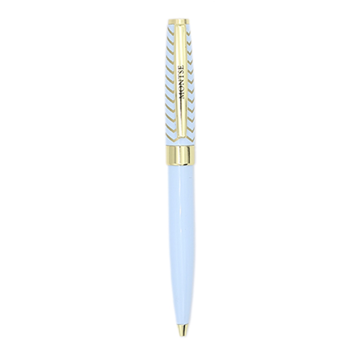 Caneta esferográfica Montse azul-claro e dourada Azul-claro-2