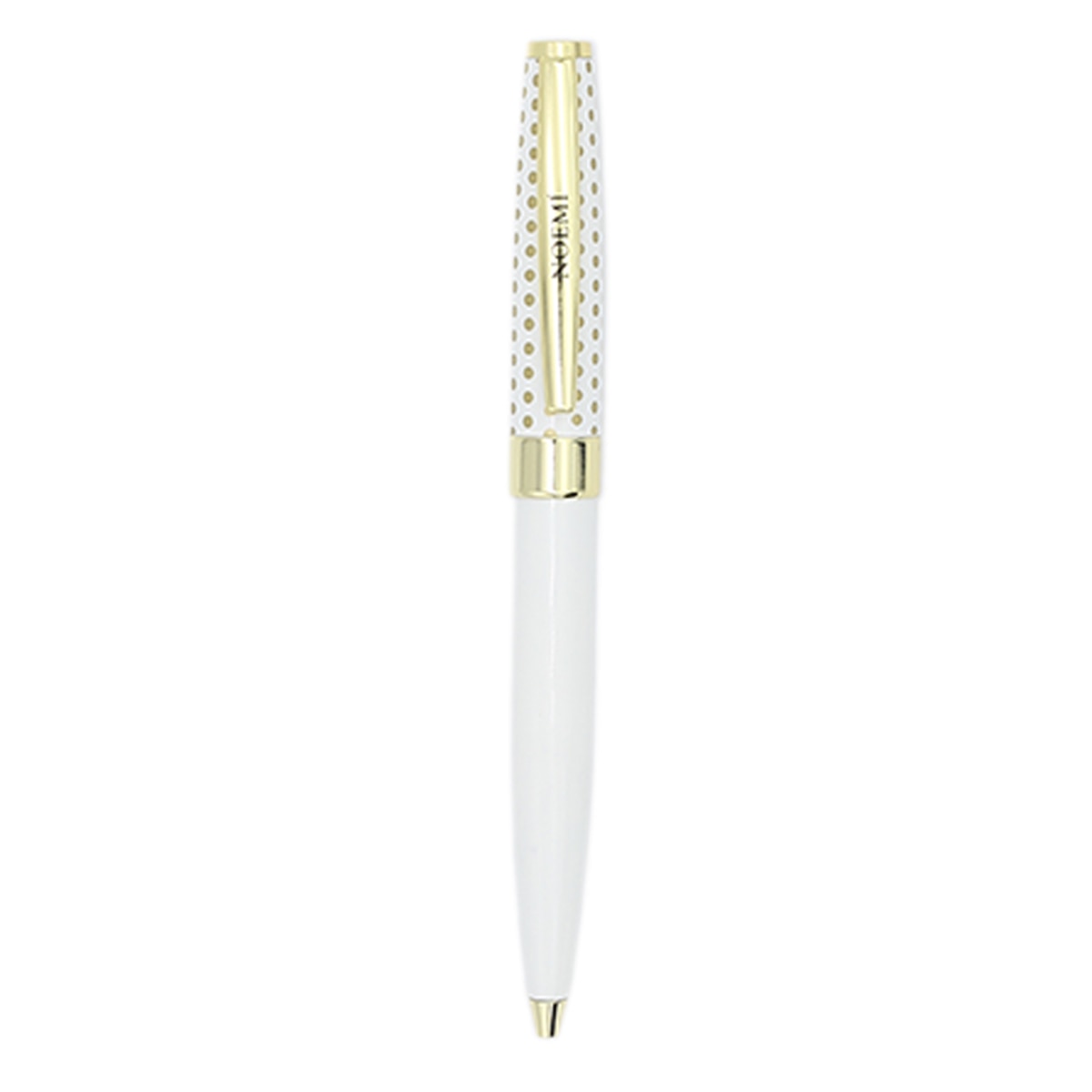 Caneta esferográfica Noemí branca e dourada Branco-2