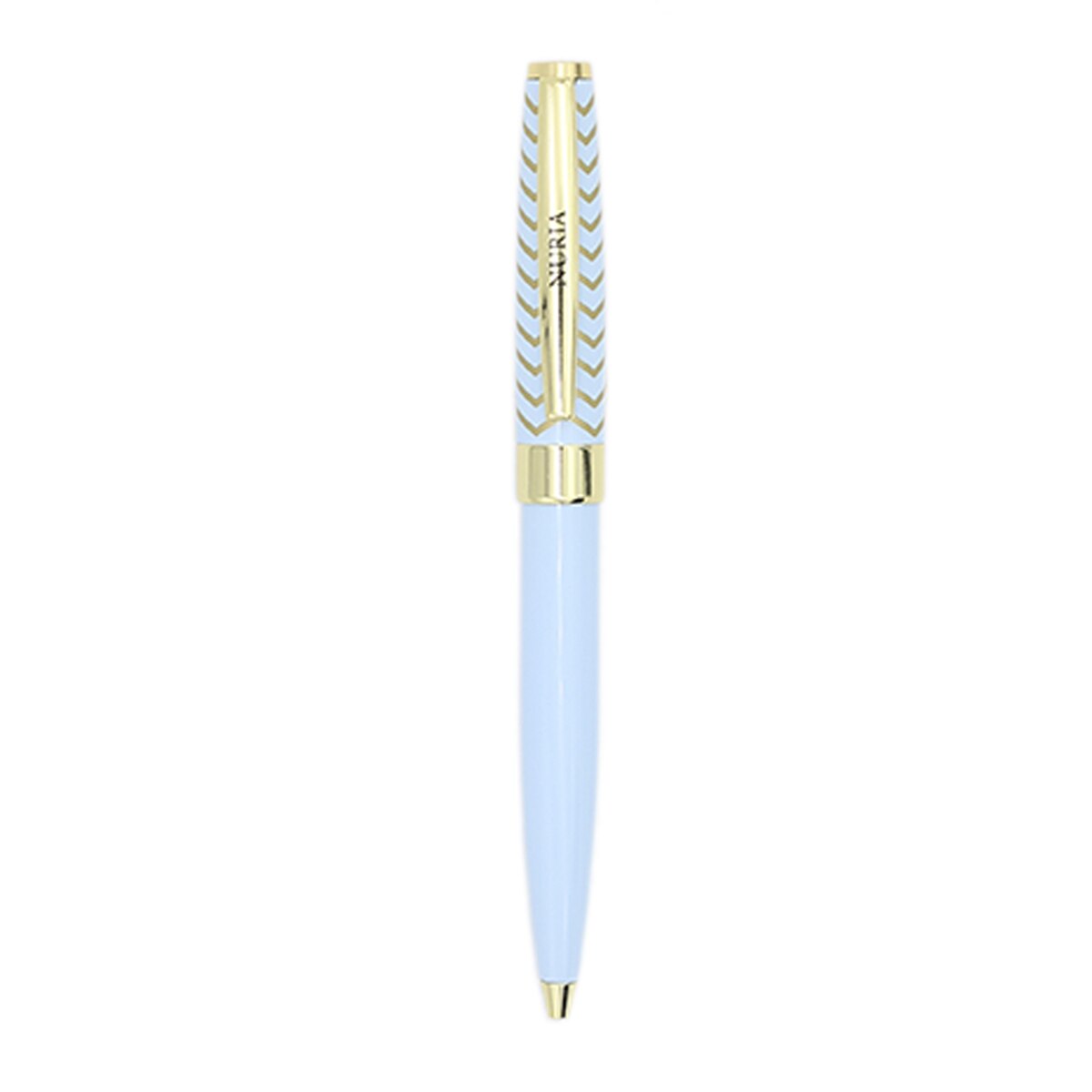 Caneta esferográfica Nuria azul-claro e dourada Azul-claro-2