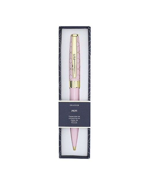 Caneta esferográfica Pepi rosa e dourada Rosa-1