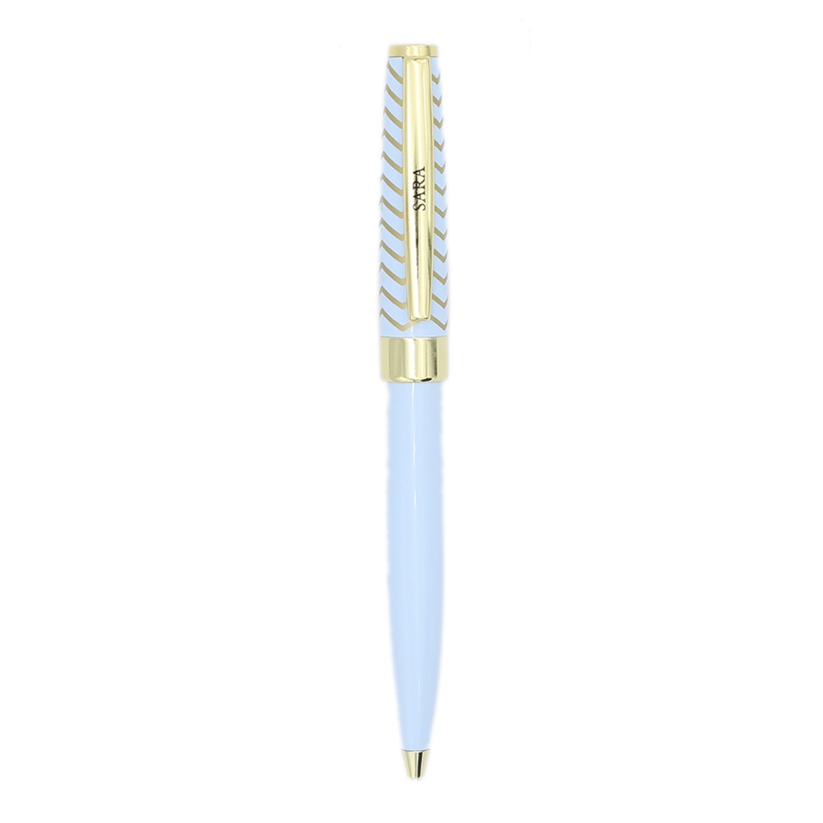 Caneta esferográfica Sara azul-claro e dourada Azul-claro-2