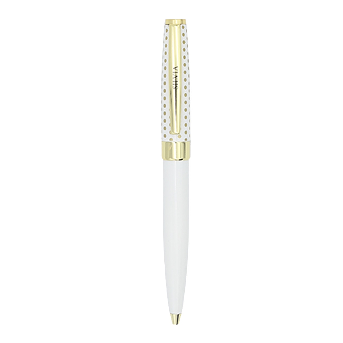 Bolígrafo Silvia Draeger Blanco y Oro Blanco-2