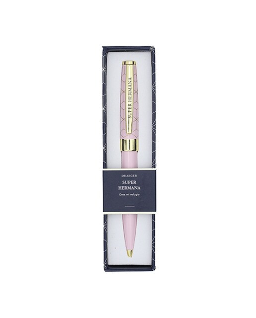 Caneta esferográfica Hermana rosa e dourada Rosa-1