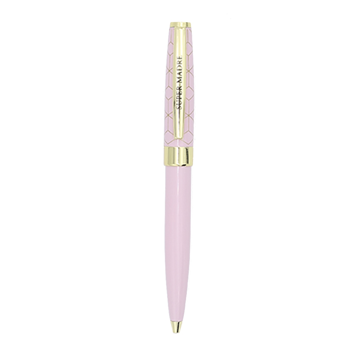 Caneta esferográfica Madre rosa e dourada Rosa-2