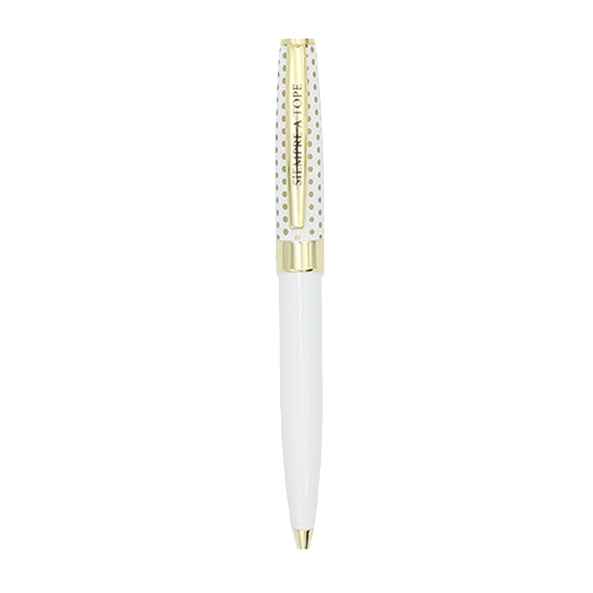 Caneta esferográfica Siempre a Tope branca e dourada Branco-2