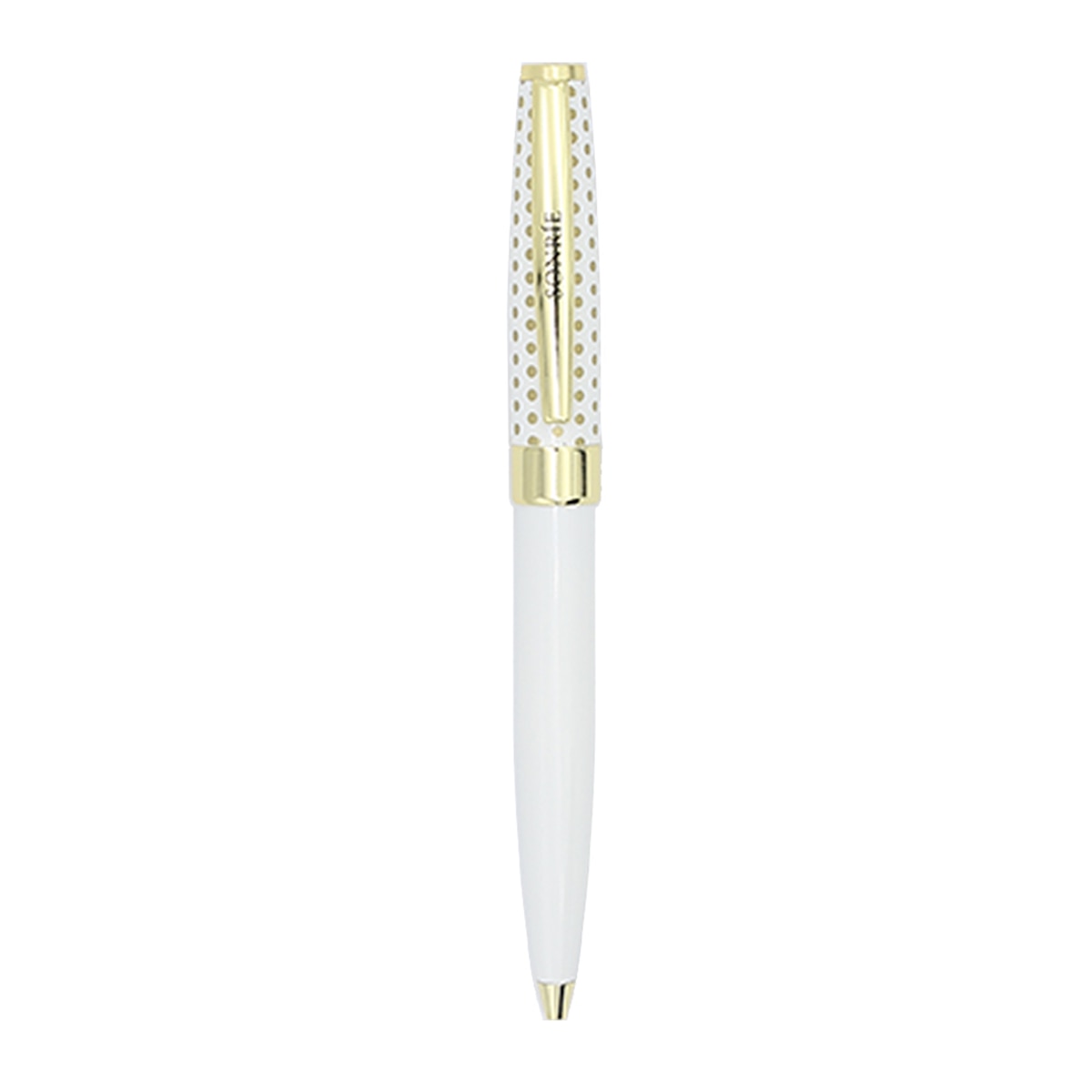 Caneta esferográfica Sonríe branca e dourada Branco-2