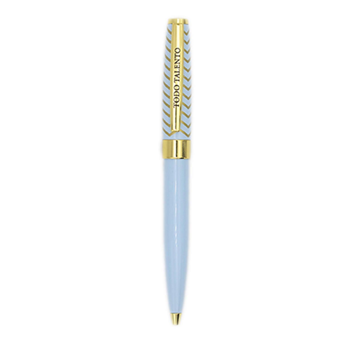 Caneta esferográfica Todo Talento azul-claro e dourada Azul-claro-2