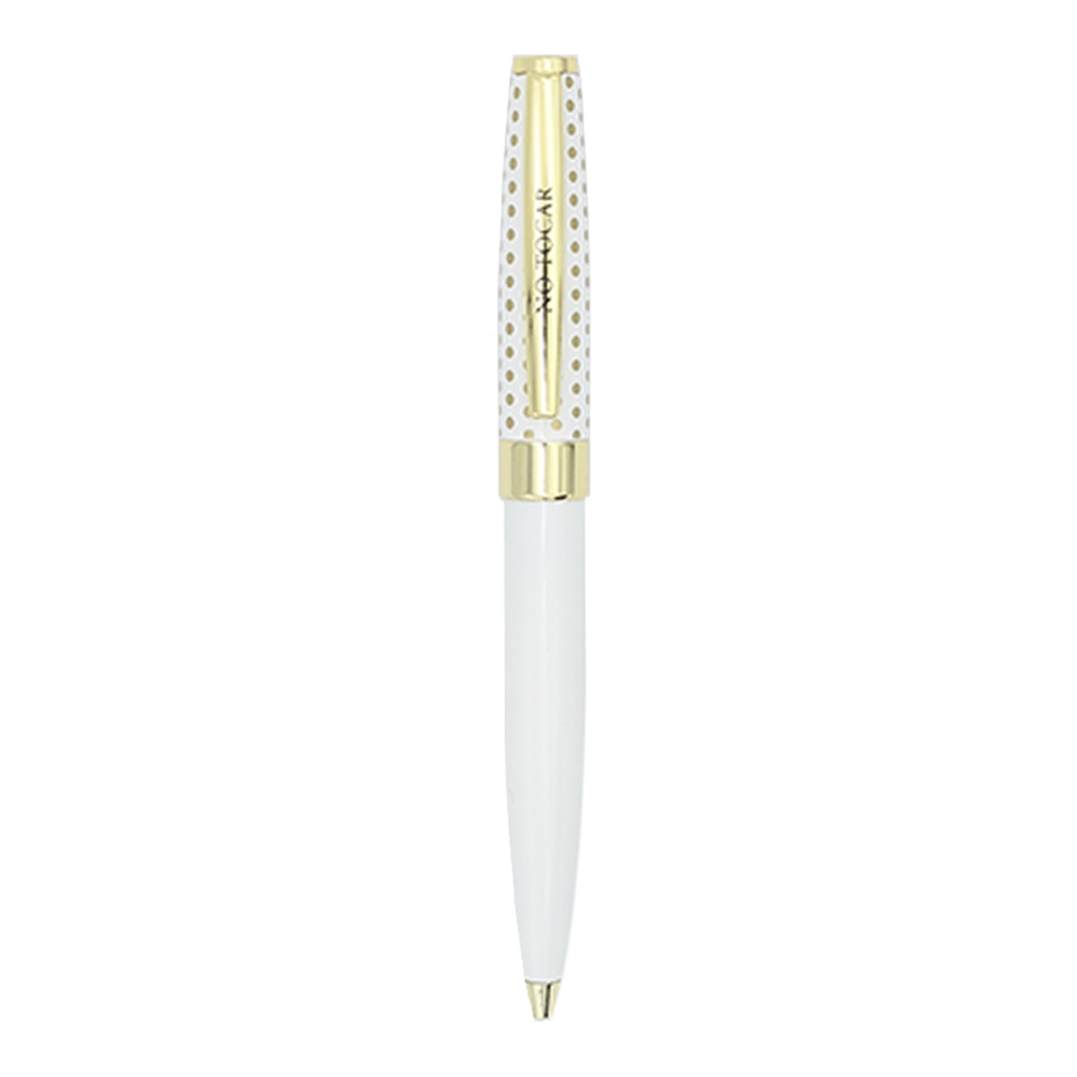 Caneta esferográfica No Tocar branca e dourada Branco-2