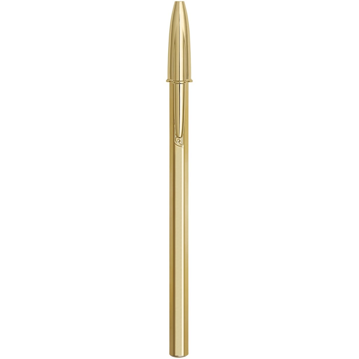 Imagen 3 de Bolígrafo Cristal Shine con Cuerpo Dorado Punta Media BIC Azul