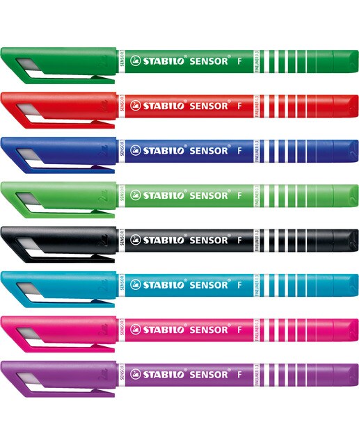 Estojo com 4 Canetas de Feltro Ponta Fina com Ponta Amortecida SENSOR - Multicolor Multicolor-6