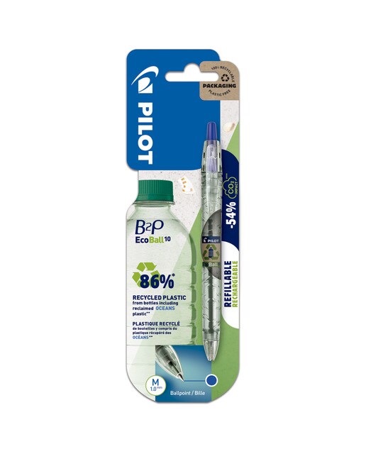 Caneta Esferográfica Recarregável Ecológica Ecoball Azul Azul-1