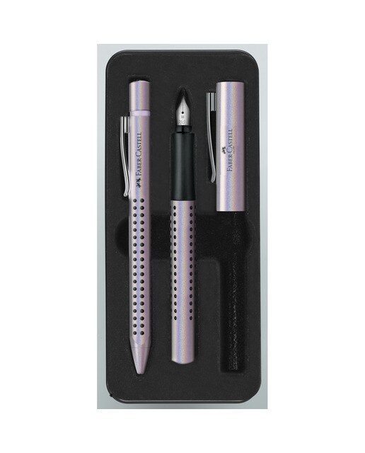 Conjunto de Presente de Caneta Esferográfica e Caneta de Aparo Grip 2010 Edição GLAM - Pérola Pérola-1