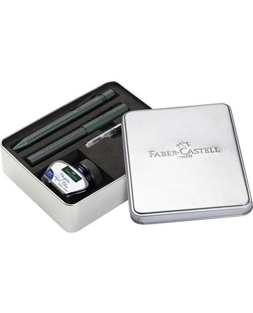 Set de regalo con pluma punta M y bolígrafo con carga XB color frutos del bosque con tintero (30 ml) y convertidor Faber-Castell 1