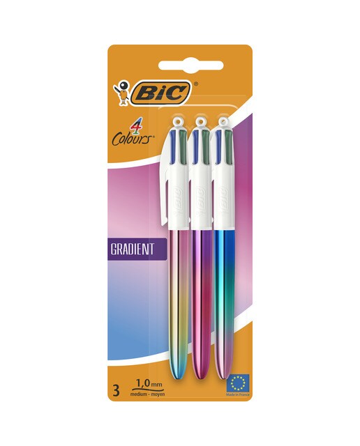 Pacote de 3 canetas 4 cores gradiente ponta média BIC Multicolor-1