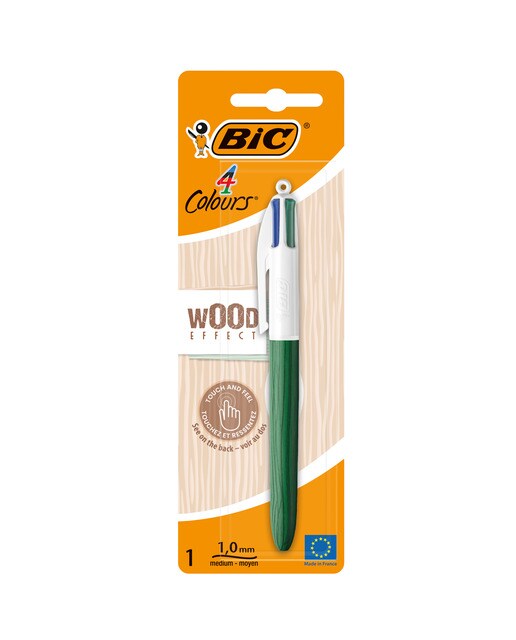 Esferográfica de 4 Cores Bic Wood 2