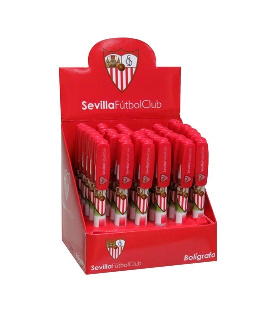 Caneta Esferográfica com Clipe Decorado Sevilla FC - Branco e Vermelho Vermelho / Branco-2