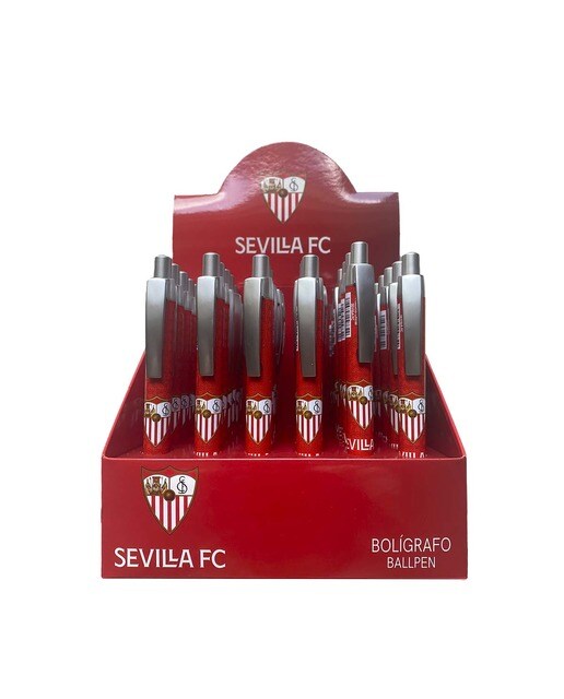 Caneta Esferográfica Básica Sevilha FC - Branco e Vermelho Vermelho / Branco-2