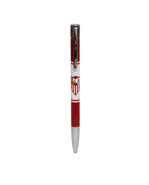 Caneta Esferográfica de Metal em Caixa Sevilha FC - Branco e Vermelho Vermelho / Branco-1